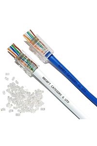 4381 Yeni Nesil Delikli Cat6 Rj45 Konnektör Utp Jack (100 Adet) ürün fotoğrafı