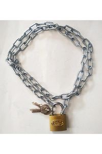 Yeni 100cm Zincirli Kilit 32mm Asma Kilit 3 Yedekli 3mm Zincir ürün fotoğrafı