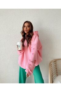 Pembe Oversize Eye Sweatshirt ürün fotoğrafı