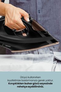 Powerjett 2200 Watt Nano Seramik Tabanlı Geniş Su Tanklı 160 Gr Etkili Şok Buharlı Ütü ürün fotoğrafı