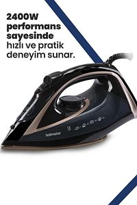 Buharlı Ütü Smarty 2400 Watt Seramik Tabanlı 170 gr Etkili Şok 245Sseri ürün fotoğrafı