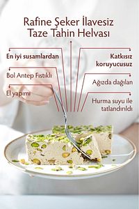 Rafine Şeker İlavesiz Antep Fıstıklı Taze Tahin Helvası 3'lü Avantaj Paketi ürün fotoğrafı