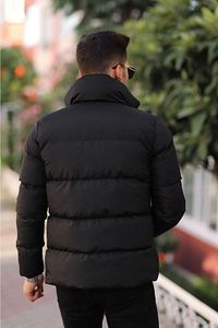 Dik Yakalı Erkek Şişme Mont Kışlık Mont Su Geçirmez ürün fotoğrafı