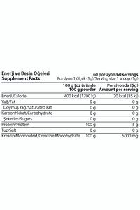 Kreatin %100 Mikronize 300 gr 60 servis aromasız ürün fotoğrafı