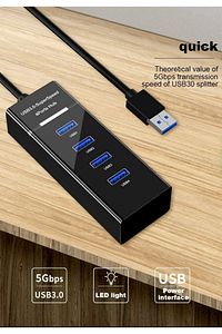 4 Port Usb 3.0 Hub Çoğaltıcı Çoklayıcı Swıtch Hızlı Çoklama Dişi Splitter Laptop Bilgisayar Için ürün fotoğrafı