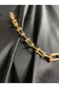 Gold Tiffany Zincir Zirkon Taşlı Kolye Bileklik Küpe 3lü Takım ürün fotoğrafı