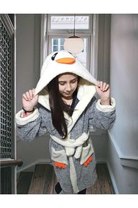 Penguen Nakışlı Welsoft Peluş Çocuk Genç Polar Sabahlık Welsoft Soft Bornoz ürün fotoğrafı