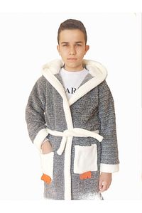 Penguen Nakışlı Welsoft Peluş Çocuk Genç Polar Sabahlık Welsoft Soft Bornoz ürün fotoğrafı