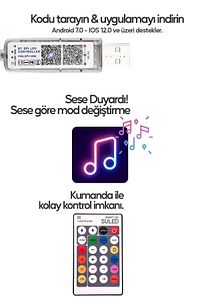 10 Metre Bluetooth Telefon Kontrollü Smart Şerit Led Sese Duyarlı Kumandalı Led Işık ürün fotoğrafı
