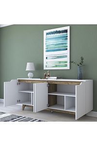 Rani Gd102 Modern Ayaklı Konsol Beyaz Minyatür Ceviz ürün fotoğrafı