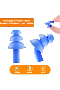 Kulak Burun Tıkacı Çocuk ve Yetişkinler İçin Uyku Havuz Deniz Silikon Yıkanabilen Kulak Tıpası Seti ürün fotoğrafı