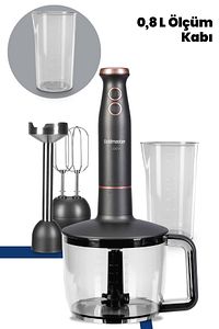 Bestmax Antrasit Geniş Hazneli 1500w Paslanmaz Çelik 3in1 Multi Blender Set ürün fotoğrafı