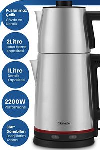Chaidem Xl 2200 Watt Paslanmaz Çelik Damlatmaz Çelik Çay Makinesi Ve Su Isıtıcısı Inox ürün fotoğrafı