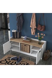 Rani P2 Modern Portmanto Ayakkabılık Ve Duvar Askısı Vestiyer M1 Renk: Beyaz - S. Ceviz ürün fotoğrafı