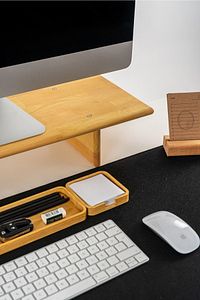 Monitör Yükseltici, Ahşap Monitör Standı, Ekran Yükseltici, Monitör Yükseltme Standı, Ergonomik-çam ürün fotoğrafı