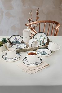 Çiçek Bahçesi Stackable Çay Takımı 12 Parça 6 Kişilik-18938-39-40-41-42-43 ürün fotoğrafı