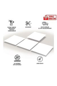 Kendinden Yapışkanlı Düz Beyaz Desenli Pvc Karo 30x30 Cm (11 ADET) 1m2 ürün fotoğrafı