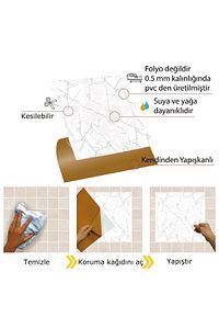 Kendinden Yapışkanlı Silver Mermer Desenli Pvc Karo 30x30 Cm (56 ADET) 5m2 ürün fotoğrafı