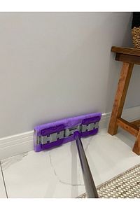 ( 1 Adet Yedek Bez Hediyeli ) Yer Mopu Fayans Duvar Yüzey Temizlik Mikrofiber Mandallı Mop ürün fotoğrafı