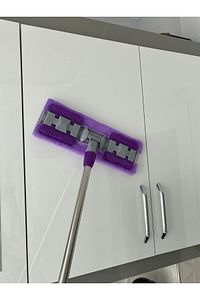 ( 1 Adet Yedek Bez Hediyeli ) Yer Mopu Fayans Duvar Yüzey Temizlik Mikrofiber Mandallı Mop ürün fotoğrafı