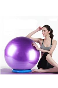 65 Cm Pilates Topu Fitilli + Pompa Seti Plates Denge Yoga Spor Egzersiz Top Jimnastik Fitness Topu ürün fotoğrafı