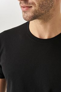 Erkek Beyaz-lacivert-siyahhaki-gri Melanj Slim Fit Bisiklet Yaka %100 Pamuk 5'li Basic Tişört Paketi ürün fotoğrafı