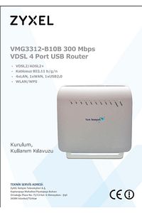 Zyxel Vmg3312-b10b 4 Port 300 Mbps Vdsl2 Adsl2 Modem Router (YENİLENMİŞ ÜRÜNDÜR) ürün fotoğrafı