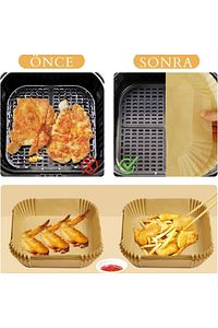 Airfryer Pişirme Kağıdı 50 Adet Kare Hava Fritöz Kağıdı Philips Xl Xiaomi Airfreyer Airfrey ürün fotoğrafı