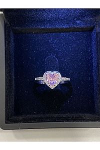 Çelik pembe ayarlanabilir yüzük Kadin yüzük kalpli yüzük ürün fotoğrafı