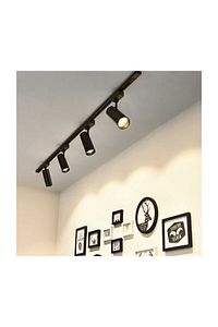 Siyah Kasa Ve Günışığı 4 Adet 270 Derece Dönen Led Ray Spot Lamba 1 Metre Raylı Armatür ürün fotoğrafı