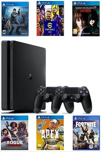 Playstation 4 Slim Kasa 500 Gb+yenilenmiş+2. Ps4 Kol + 15 Dijital Oyun ürün fotoğrafı