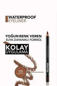Suya Dayanıklı Mat Göz Kalemi (KAHVE) - Waterproof Eyeliner - 105 Warm Brown - 8690604109050 ürün fotoğrafı