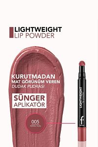 Hafif Yapılı Mat Dudak Pudrası (Pembe) - Lightweight Lip Powder - 005 Perfection - 8682536007474 ürün fotoğrafı