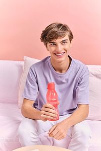 Eco Şişe 500 ml - Pembe Kolay Açılır Kapaklı Su Şişesi | Çevre Dostu Tasarım ürün fotoğrafı
