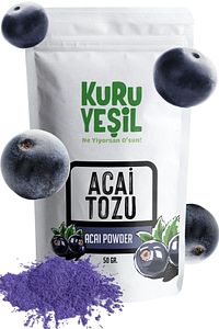 Acai Tozu - Acai Powder - Vegan - Glutensiz - Acai Üzümü Tozu - 50 gr ürün fotoğrafı