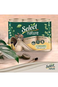 Select Ağartılmamış Kahverengi Organik 3 Katlı Kağıt Havlu 6 Rulo ürün fotoğrafı