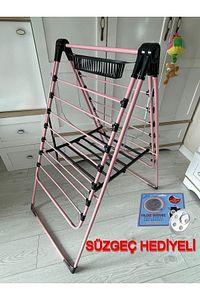 Pembe Renkli Kanatlı Kurutmalık Elbise Çamaşır Kurutmalığı Kalın Borulu Çamaşır Teli ürün fotoğrafı