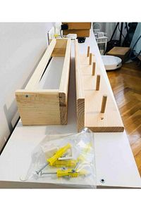 Ahşap Askılık Raf Ve Kitaplık Raf Eğitici Montessori Raf 2'li 40 Cm ürün fotoğrafı