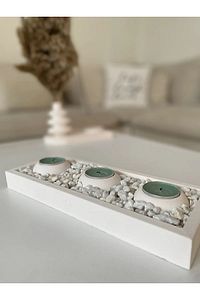 Tabaklı Beton Mumluk ( Mumlar Dahil Degildir) ürün fotoğrafı
