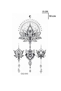 Göğüs Arası Lotus Çiçek Tattoo Geçici Dövme ürün fotoğrafı