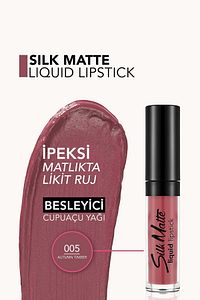 Kadife Dokulu Likit Mat Ruj - Silk Matte Liquid Lipstick - 005 AUTUMN TIMBER - 8690604397341 ürün fotoğrafı