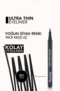 Ultra Ince Uçlu Eyeliner (SİYAH) - Ultra Thin Eyeliner - 001 Black - 8690604478491 ürün fotoğrafı