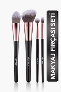 4'lü Makyaj Fırçası Seti (Allık-Fondöten-Far-Crease) - Makeup Brush Set - 012 - 8690604597772 ürün fotoğrafı