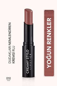 Dudaklara hem parlak hem de doğal Creamy Stylo Lipstick -010 Nude- BLACK Q WHİTE ürün fotoğrafı