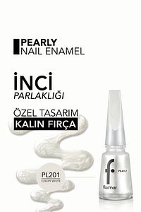 Sedefli Parlak Oje (Beyaz) - Pearly Nail Enamel - PL201 Luxury White - 8682536035422 ürün fotoğrafı