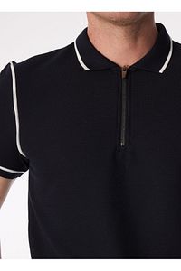 Lacivert Erkek Basic Jakarlı Polo T-shirt Vıdar ürün fotoğrafı