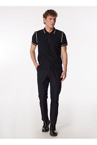 Lacivert Erkek Basic Jakarlı Polo T-shirt Vıdar ürün fotoğrafı
