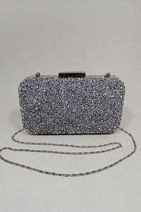 Yakamoz Kadın Gümüş Taşlı Abiye Clutch Portföy Çanta ürün fotoğrafı