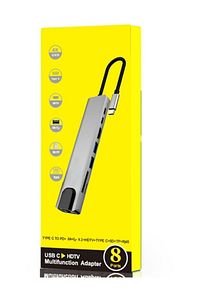 8 In 1 Ethernet Sd Usb Type C Hub Hdmı Girişli Macbook Çevirici ürün fotoğrafı