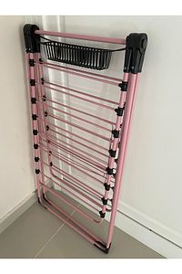 Pembe Renkli Kanatlı Kurutmalık Elbise Çamaşır Kurutmalığı Kalın Borulu Çamaşır Teli ürün fotoğrafı